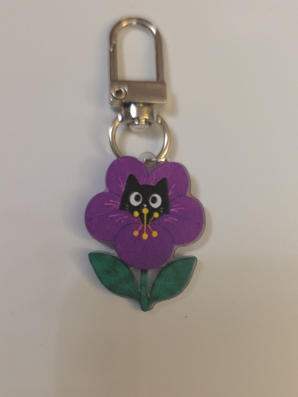 Peekaboo Cat Flower Purse Zipper Pull